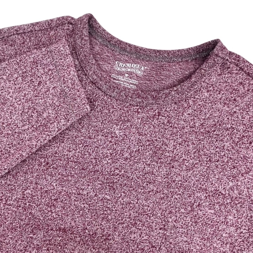 Cremieux Premium Denim Mens Long Sleeve T-Shirt Burgundy Heather Medium Casual
